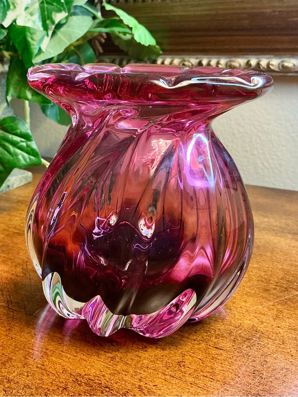 Vintage Mid Century Chribska Art Glass Vase